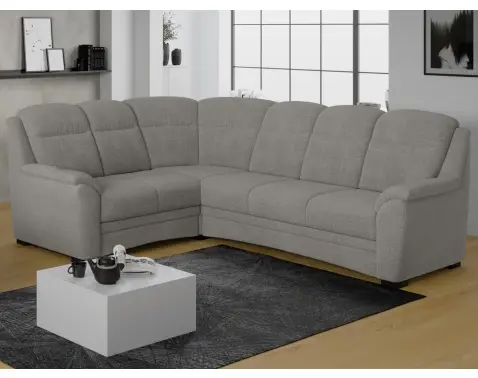 Rohová sedací souprava Bruno, světle šedá látka, pravý roh