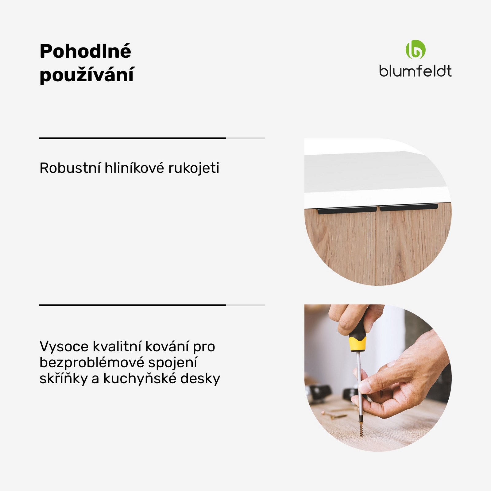 Blumfeldt WoodVista skříňka se zásuvkami, Robustní MDF pracovní deska, Soft-Close panty, Hliníkové úchyty