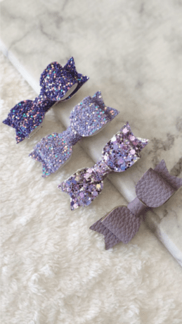 Sponky do vlasů mini mašličky 4 ks PURPLE MINI