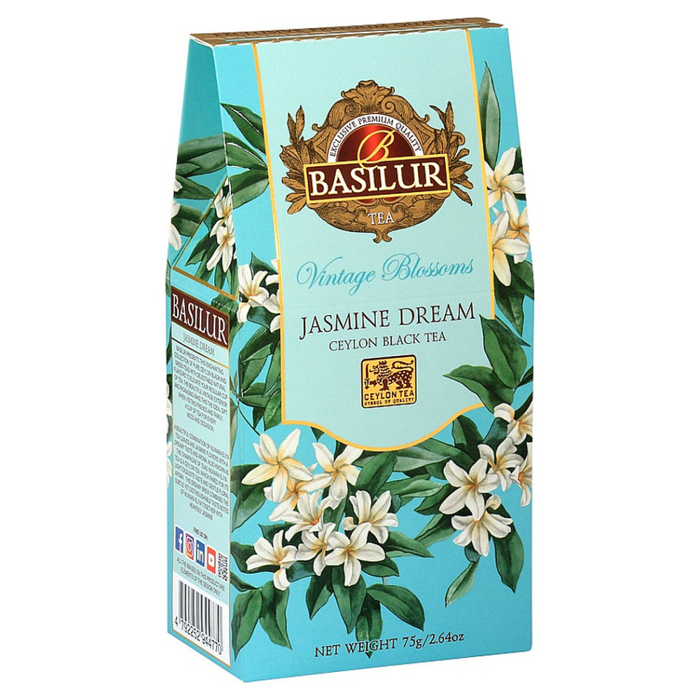 BASILUR Vintage blossoms jasmine dream černý čaj sypaný 75 g, poškozený obal