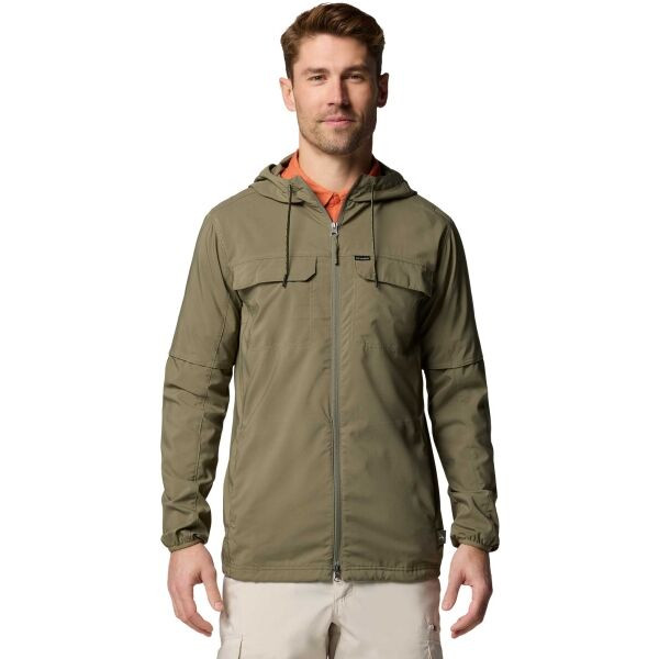 Columbia SKIEN VALLEY HOODED LS SHIRT Pánská bunda, khaki, velikost