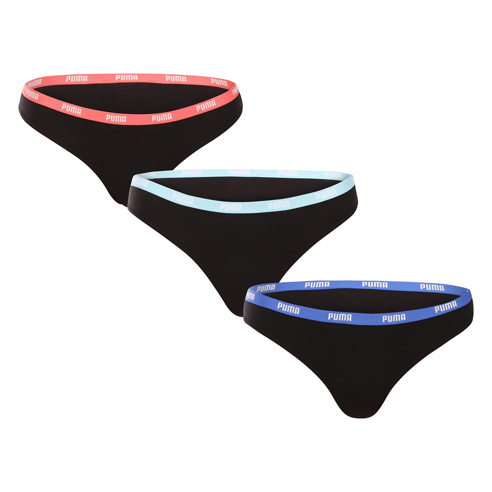 3PACK dámská tanga Puma černá (503008001 009) XL