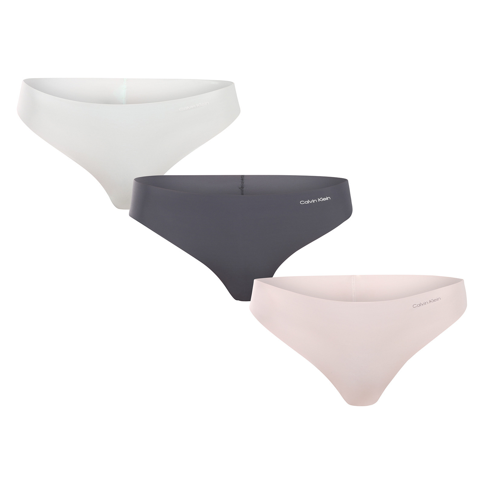 3PACK dámská tanga Calvin Klein bezešvá vícebarevná (QD3558E-WAK) L