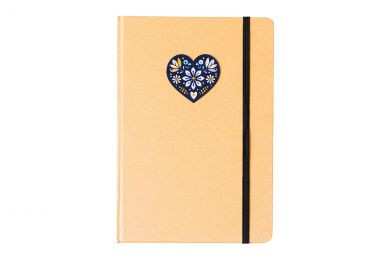 Zápisník A5 – Folklórní srdce modré - Linkovaný