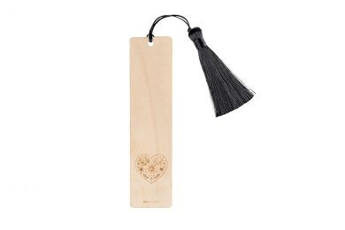 Dřevěná záložka do knížky – Folklórní Srdce přírodní