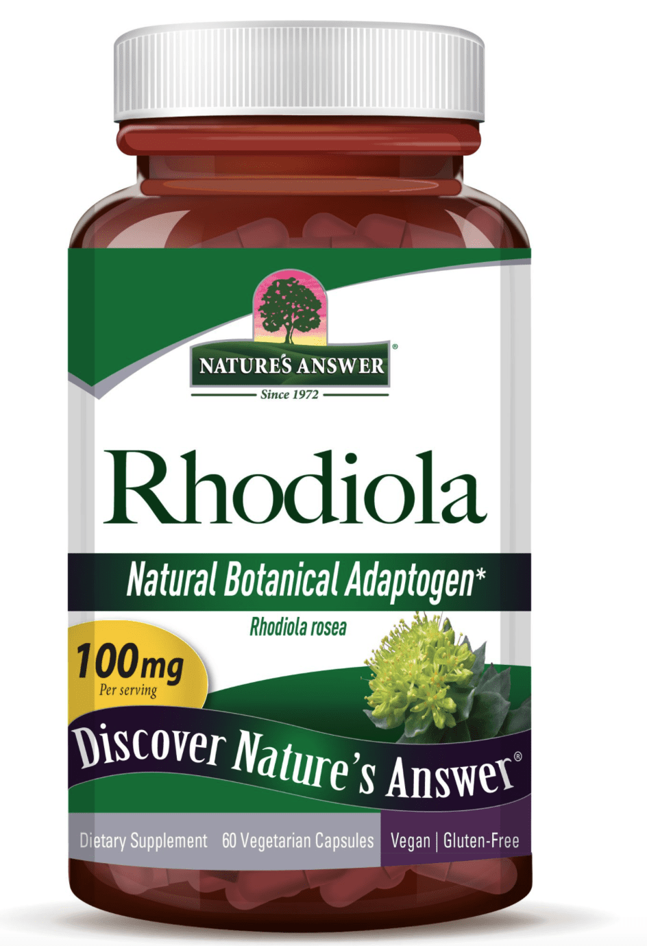 Nature's Answer Rhodiola, extrakt, 100 mg, 60 rostlinných kapslí