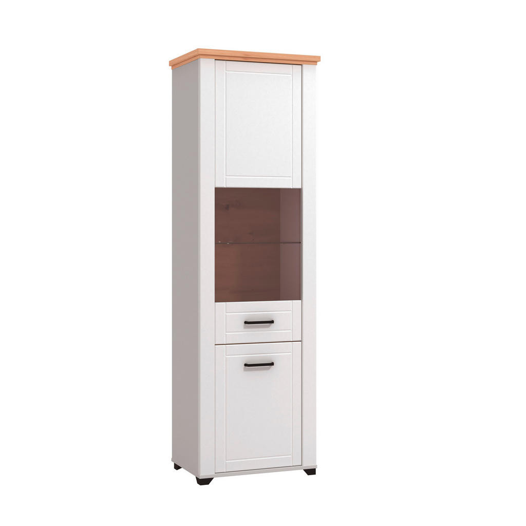 Landscape VITRÍNA, bílá, dub artisan, 61/194/41 cm