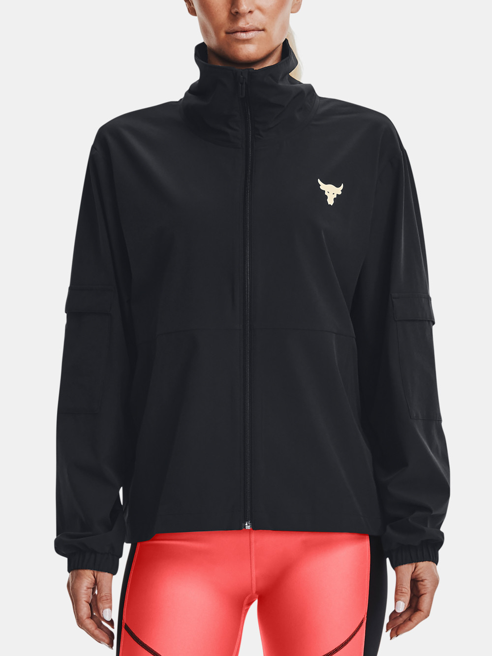 Mikina Under Armour UA Project Rock Woven Jkt-BLK - Dámské