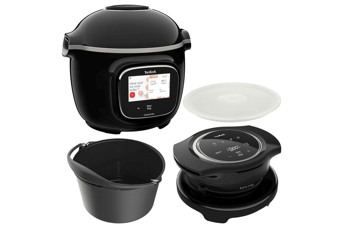 Akční set elektrický hrnec Tefal Cook4me+ Touch a příslušenství fritéza, forma na pečení a víko