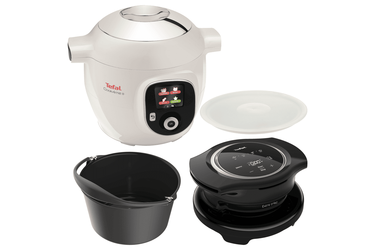 Akční set elektrický hrnec Tefal Cook4me+ a příslušenství fritéza, forma na pečení a víko