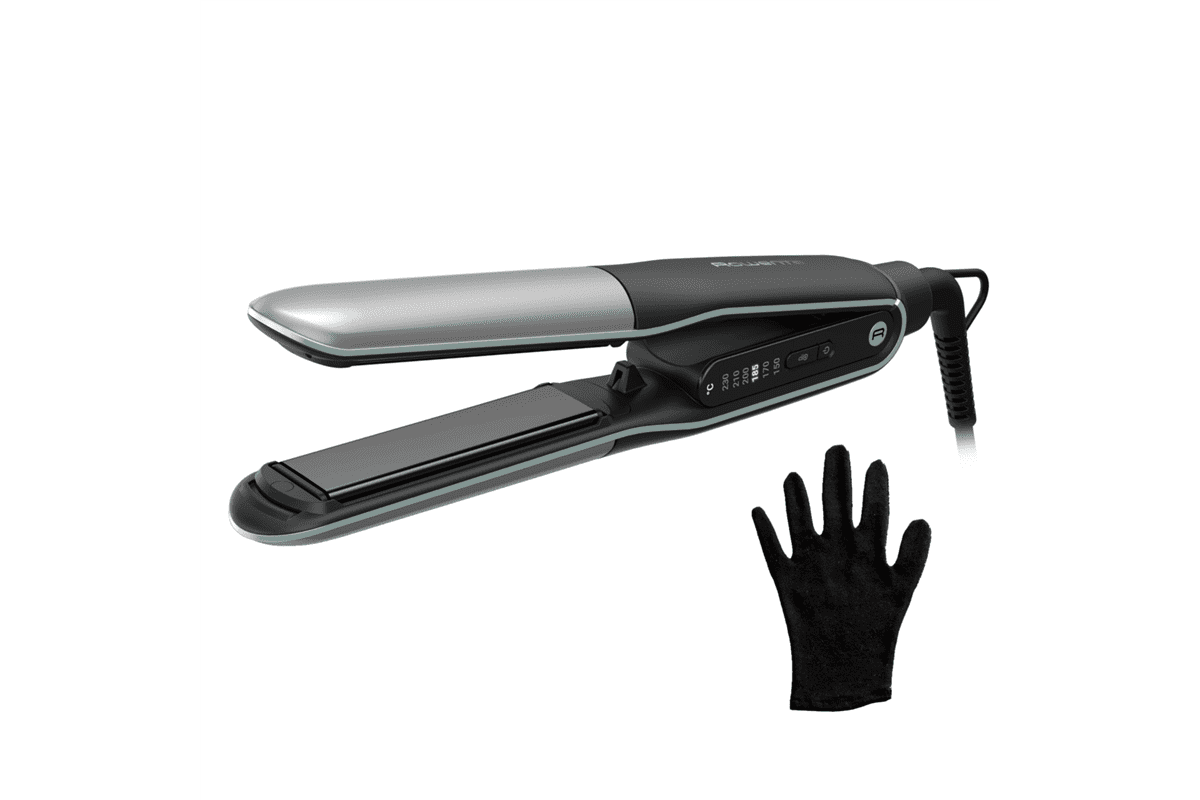 Žehlička na vlasy Rowenta Thermostyle 2v1 SF7120E0 Stříbrná/Černá