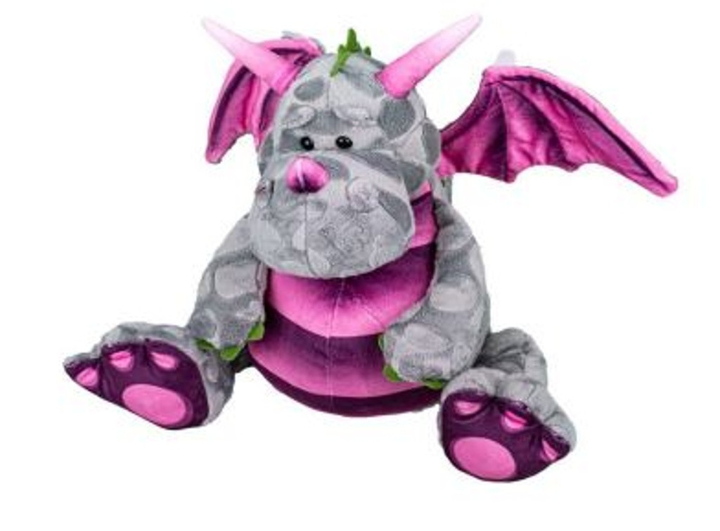 Drak plyšový 30 cm šedý sedící