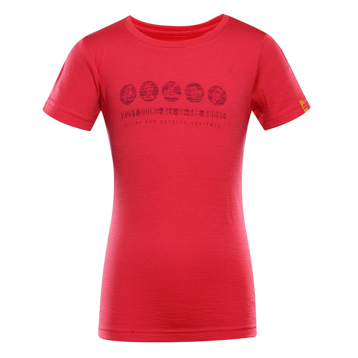 Dětské triko z merino vlny alpine pro mereno 2 růžová 104-110