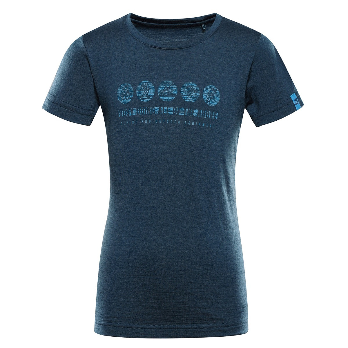 Dětské triko z merino vlny alpine pro mereno 2 modrá 104-110