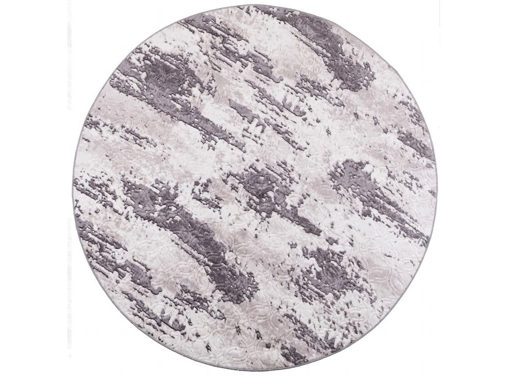 Kusový vzorovaný koberec VISION antracitová Ø 120 cm, Ø 150 cm Multidecor Rozměr: Ø 150 cm