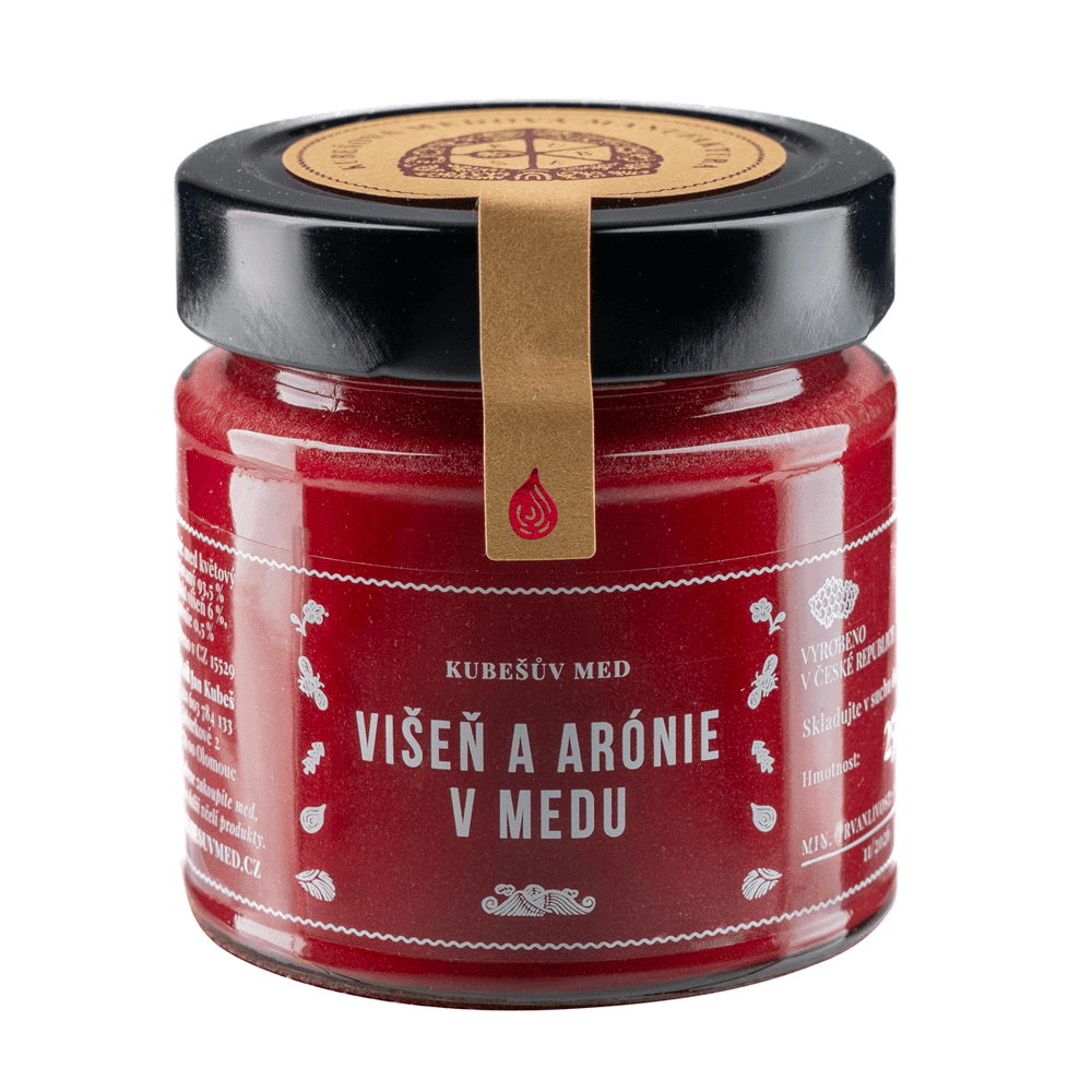 Kubešův med pastovaný s višní a aronií 250g