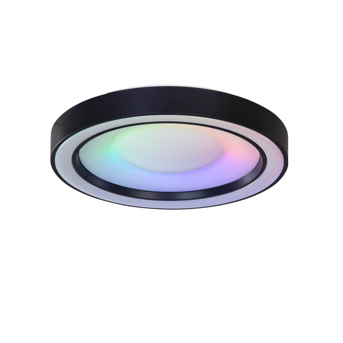 Stropní svítidlo černé včetně stmívatelné RGBW LED s dálkovým ovládáním - Arco