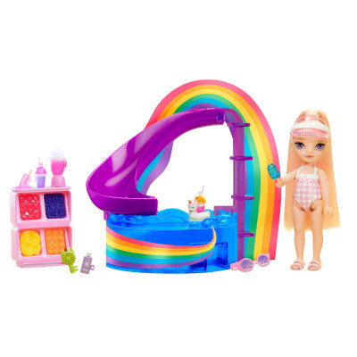 Rainbow High Sada s malou sestřičkou – bazén