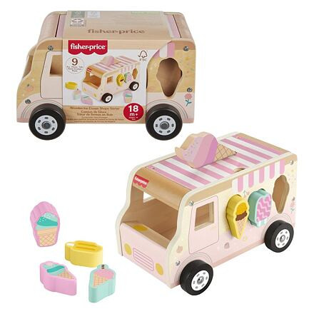 Fisher Price Dřevěná vkládačka zmrzlinářské auto