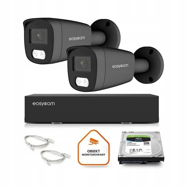 Sada pro monitorování Ip domů kamera 2x EC-IP-B8MP30DL-G 8MPx IR30m mikrofon