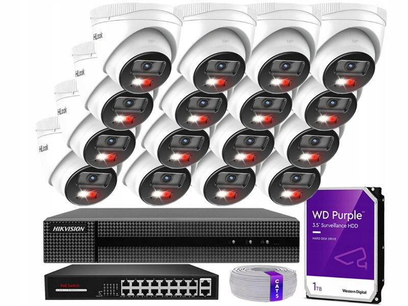 Monitorovací sada domácí Ip kamera 16x IPCAM-T4-30DL HWN-4216MH 4MPx Wd