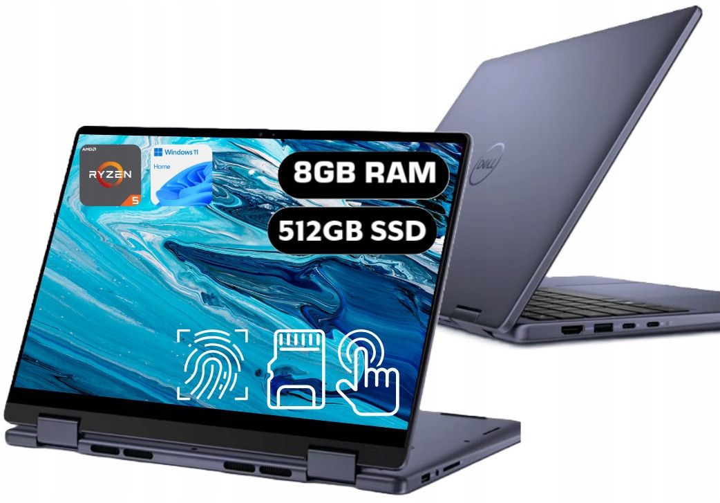 Notebook Tablet 2 v 1 Dell Inspiron 7445 Ryzen 5 8/512GB 14