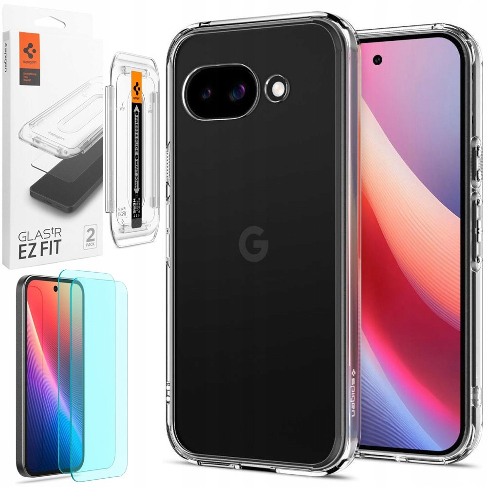 Sada Spigen: Pouzdro Ultra Hybrid Case Clear 2x Sklo pro Google Pixel 9a