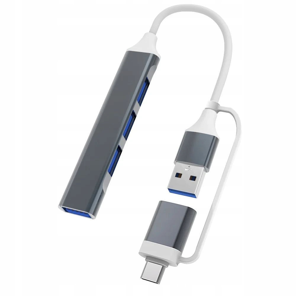 Hliníkový Rozbočovač Usb 3 4 Porty Usb-a/c S Adaptérem Smartphone