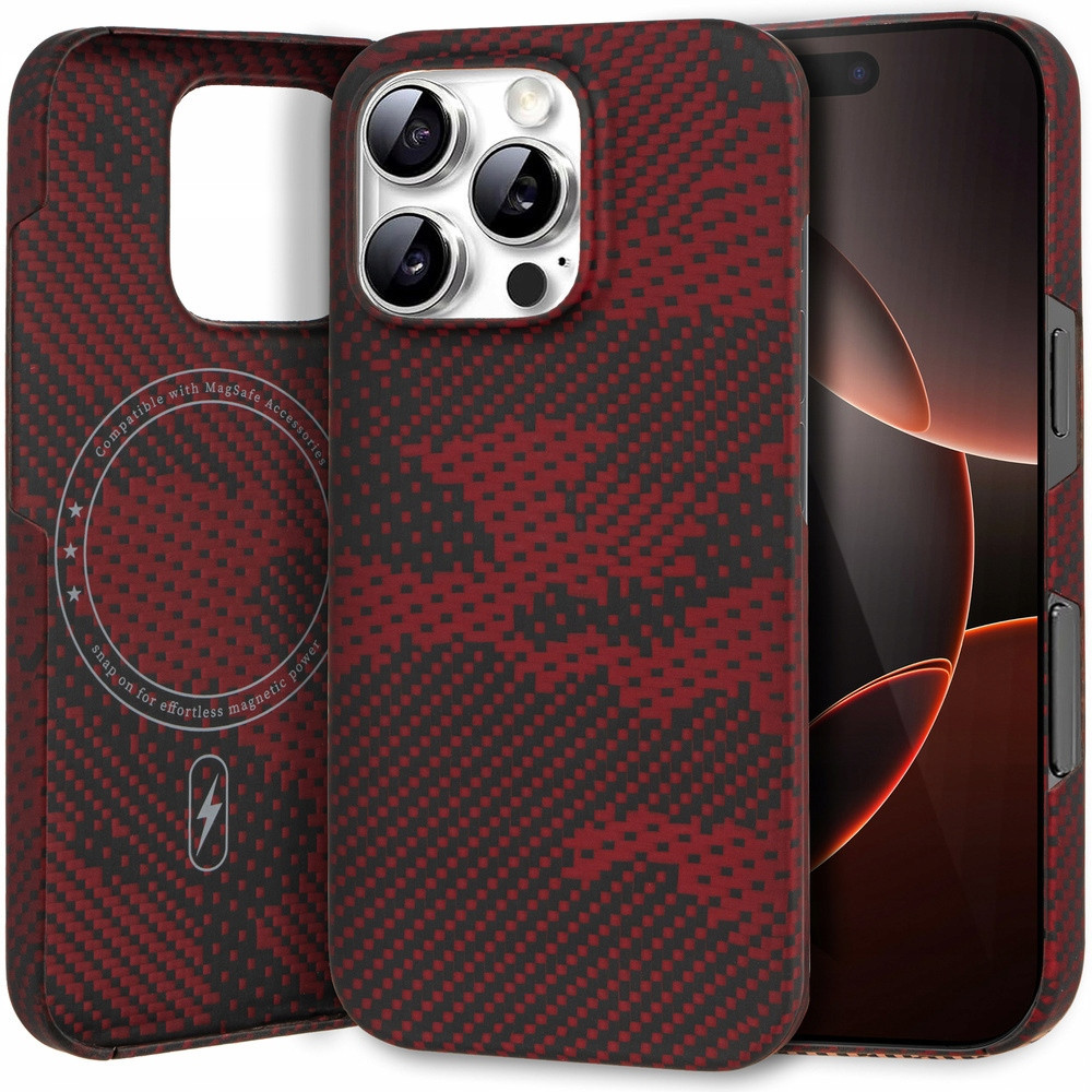 Pouzdro pro iPhone 16 Pro, Aramid Fiber Slim Case, pro MagSafe, tenké, lehké