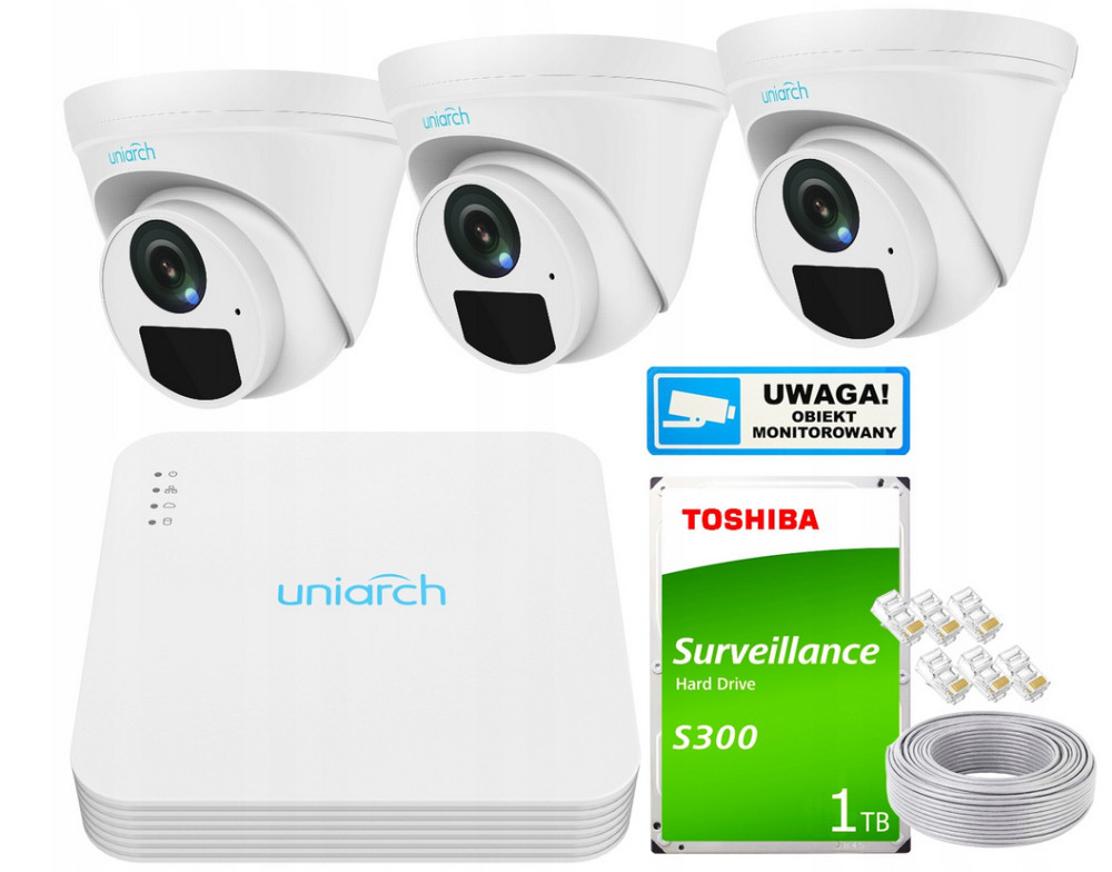 Monitorovací sada domácí Ip kamera 3x IPC-T122-APF28 2MPx Ir 30 m