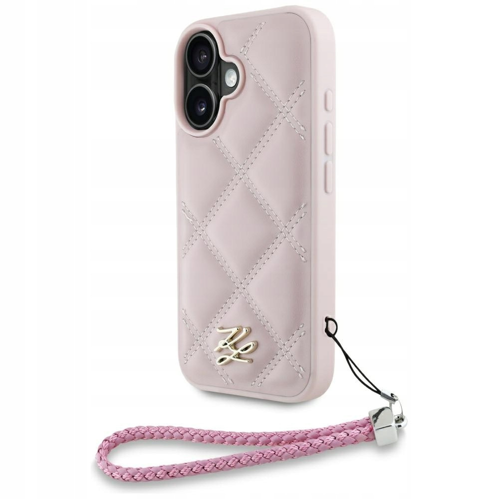 Karl Lagerfeld Quilted pouzdro Prošívané Smyčka, krytka kryt pro iPhone 16