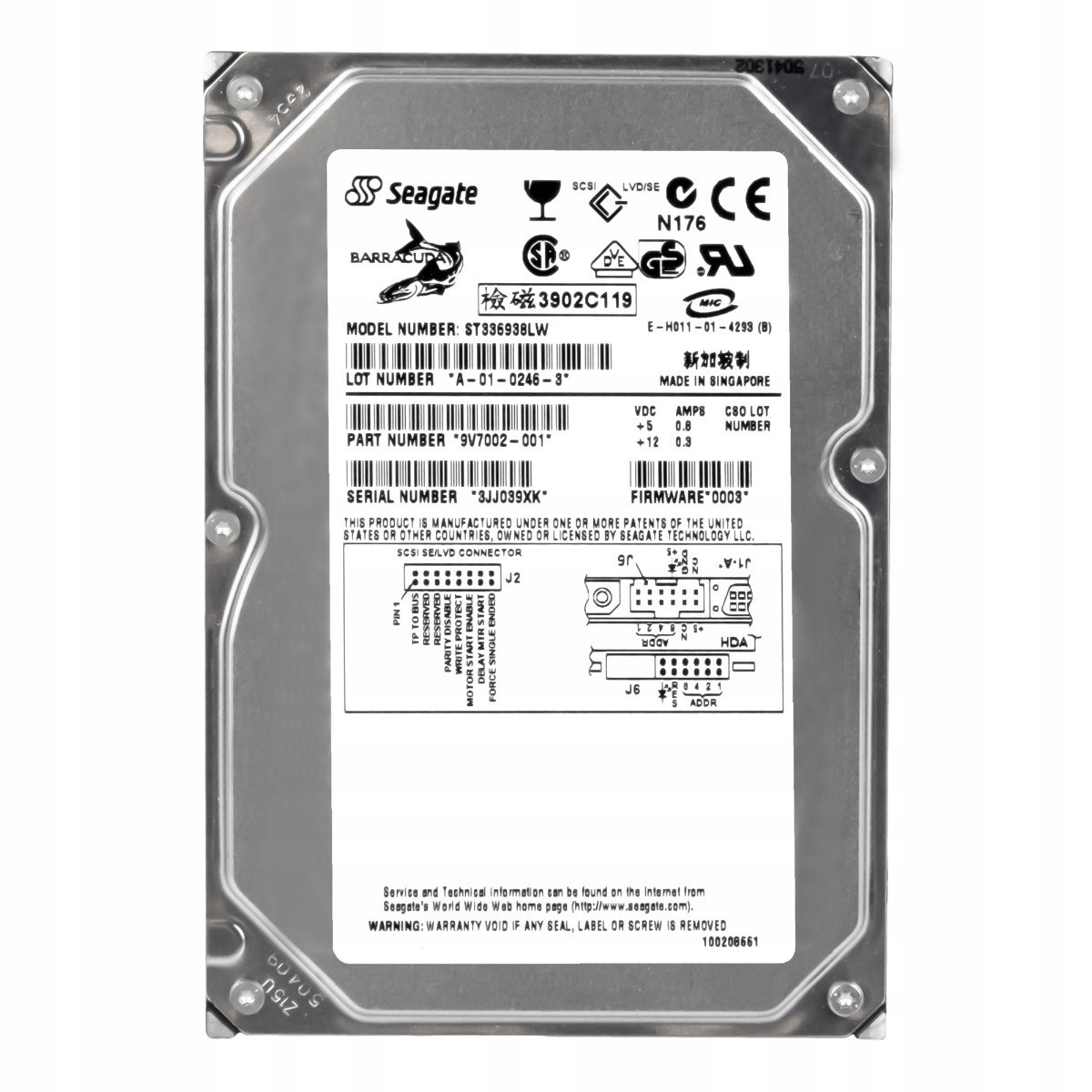 Seagate Barracuda 36GB 7.2K ULTRA160 Scsi 3.5