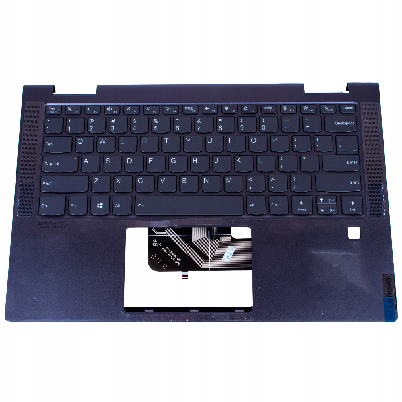 Palmrest podsvícená klávesnice backlit qwerty Lenovo Yoga 7 14 ACN6 šedá