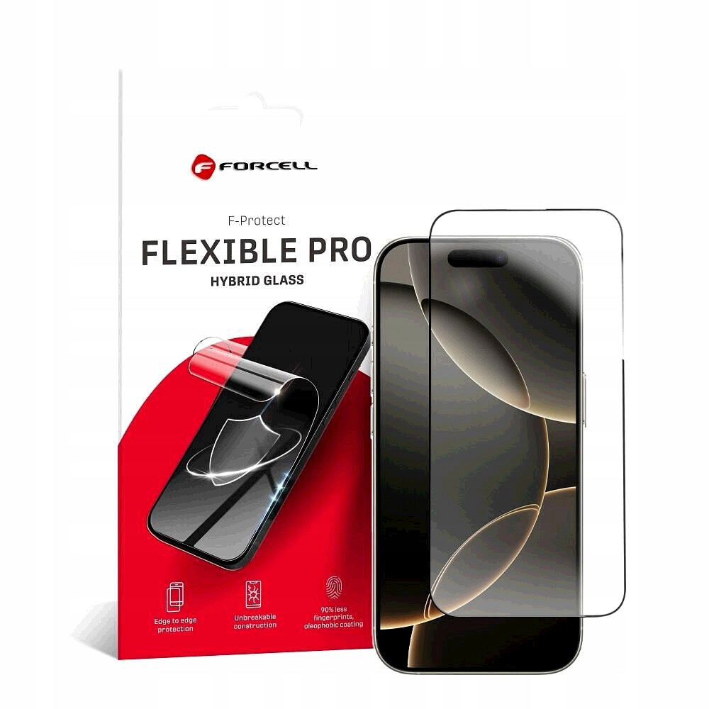 Forcell Flexible 5D Sklo sklo pro iPhone 16 Pro Max, černé
