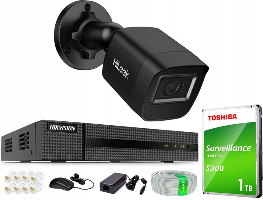 Monitorovací sada domácí venkovní Ip kamera 1x IPC-B141H-C Black 4MPx IR20