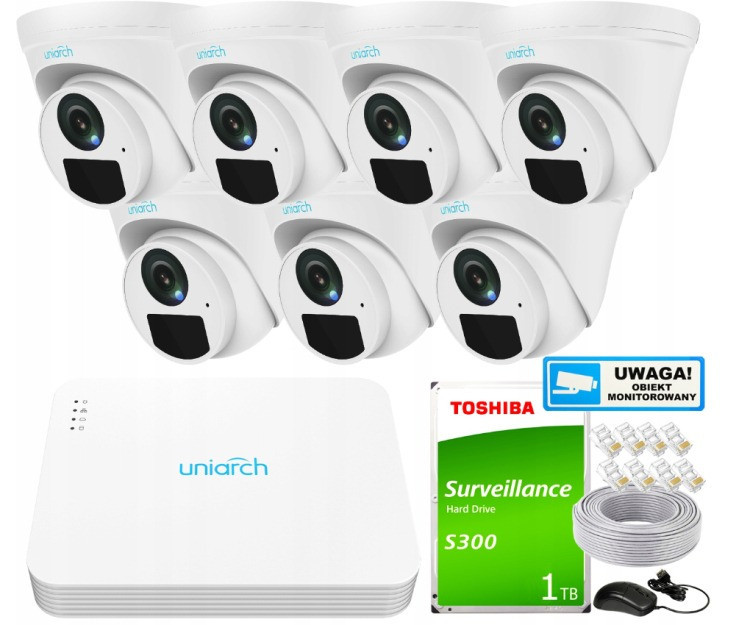 Monitorovací sada domácí Ip kamera 7x IPC-T122-APF28 2MPx Ir 30 m