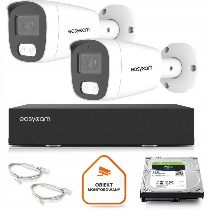 Sada pro monitorování Ip domů kamera 2x EC-IP-B5MP30DL-W 5MPx IR30m mikrofon