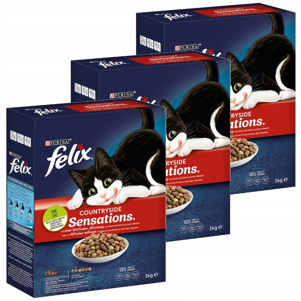 Felix Countryside Sensations s hovězím masem -  Výhodné balení: 4 x 1 kg