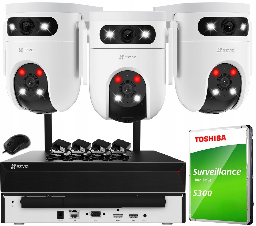 WiFi monitorovací sada pro dům Ip kamera 2x H9c 2K 3MPx IR30 audio