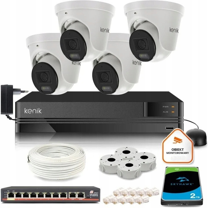 Monitorovací set dům firma kamera 4x KG-530DPA-L 5Mpx Ir 30m