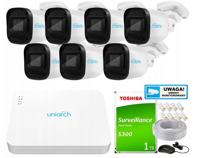 Monitorovací sada domácí Ip kamera 8x IPC-B122-APF28 2MPx Ir 30 m