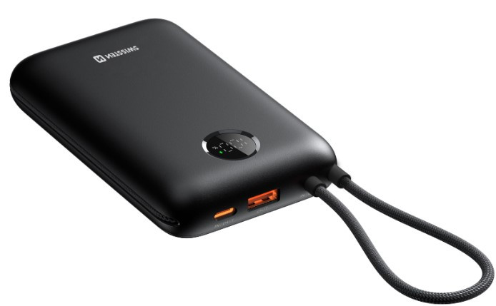 Swissten Powerbanka Power Bank Voltbox 35W 30000 mAh S Integrovanými Kabely