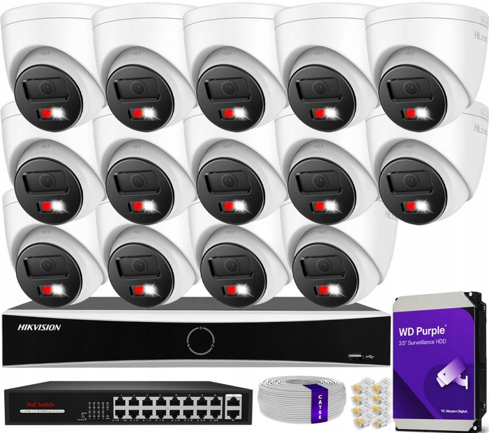 Sada pro monitorování domů Ip kamera 14x IPC-T280HA-LUF/SL 8MPx IR30 m mikrofon