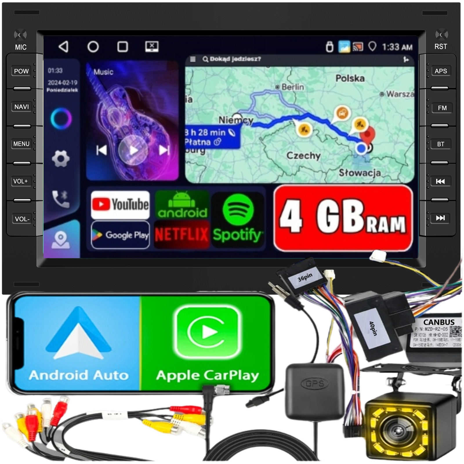 Radio pro Volkswagen Vw Passat B5 Polo Bora MK3 MK4 Golf T4 T5 Seat Leon