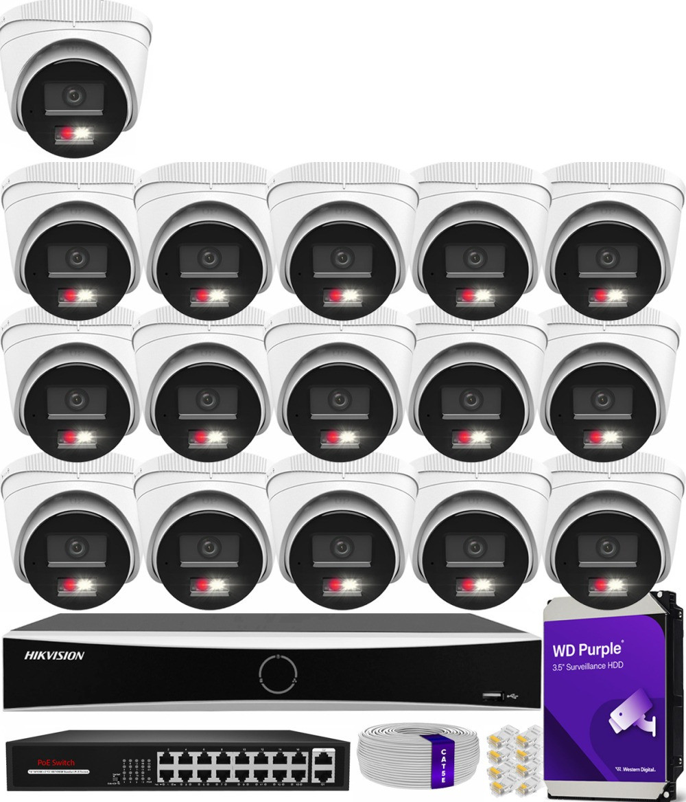 Domácí monitorovací sada Ip kamera 16x IPC-T280HA-LU 8MPx Ir mikrofon 30 m