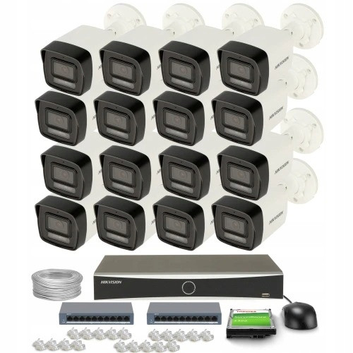 Monitorovací sada dům od firmy Ip kamera 16x DS-2CD1043G2-LIU 4MPx IR30m