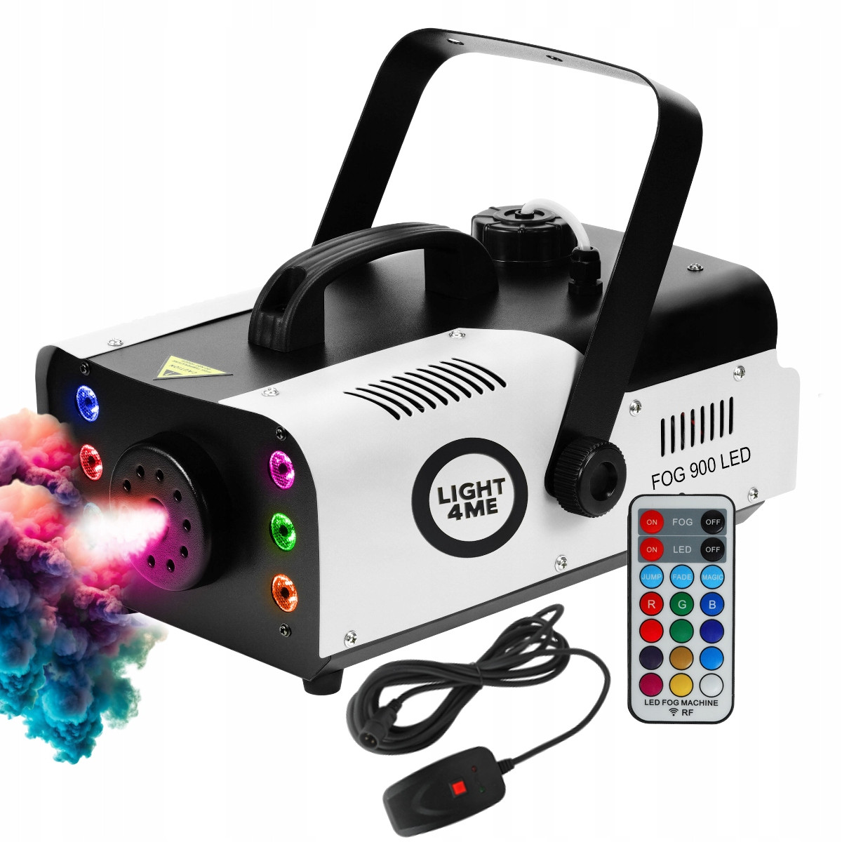 Výrobník Kouře Mlhy Dýmák Světelný Efekt 6x3W Rgb Led Výkonný 900W Pilot