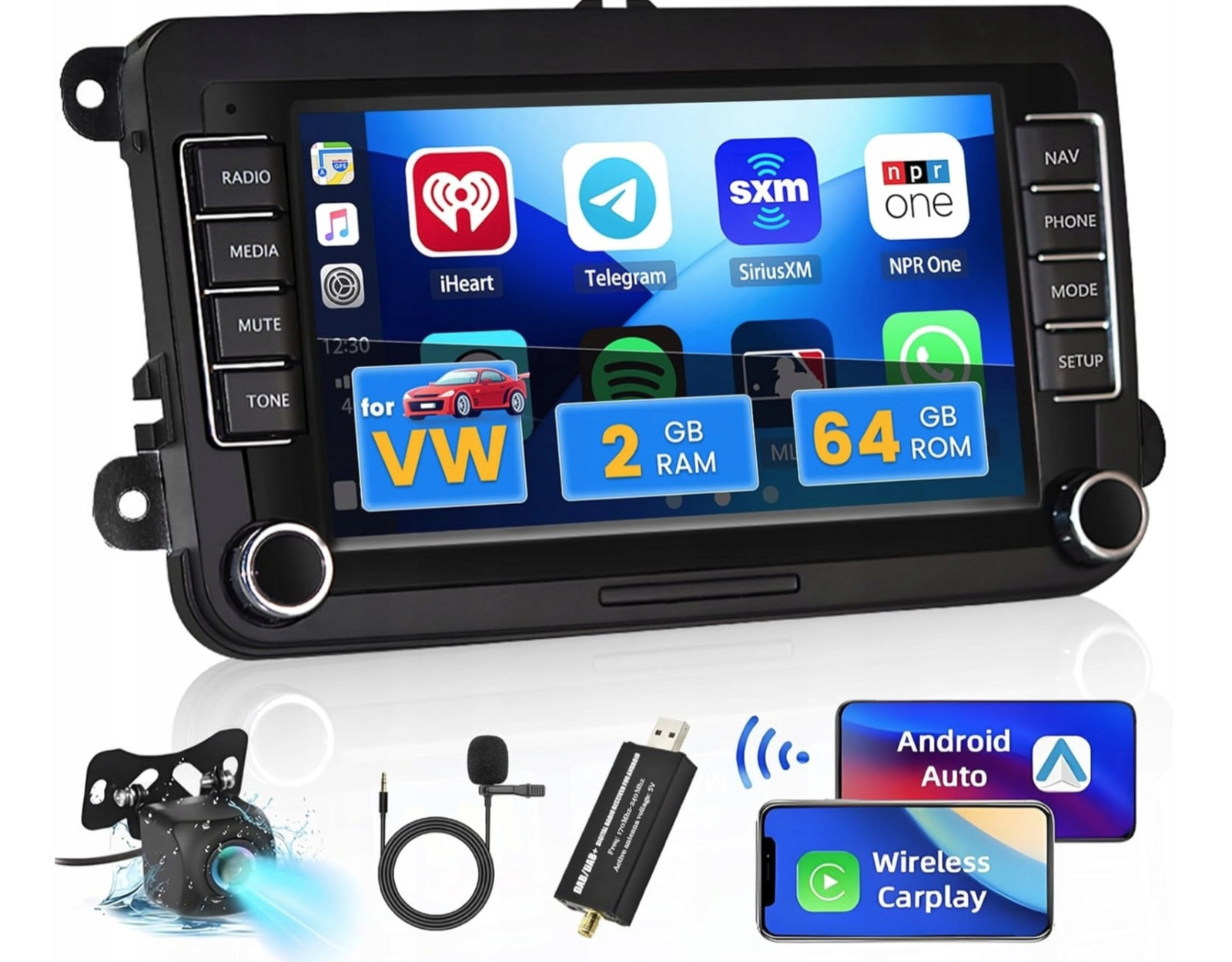 Autorádio Victor Rádio Android Vw Seat Škoda 2-DIN