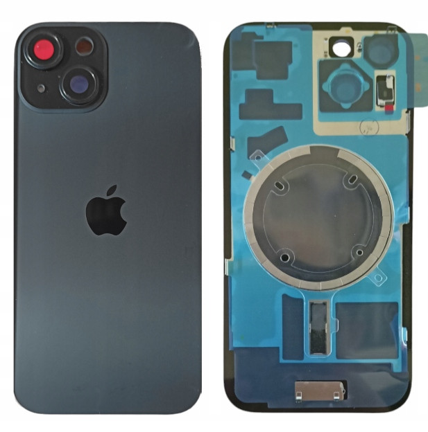 Jednopólová klapka Zadní Kryt pro iPhone 15 Černá s rámečkem a magnety