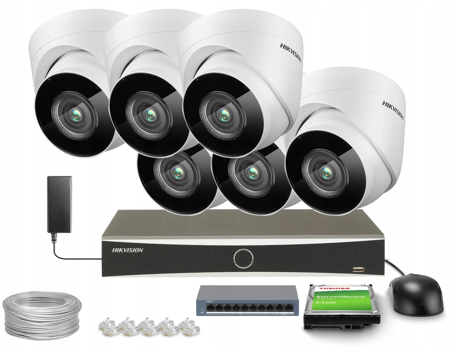 Monitorovací sada 6x DS-2CD1341G0-I/PL DS-7608NXI-K1(D) 4MPx Ir 30m